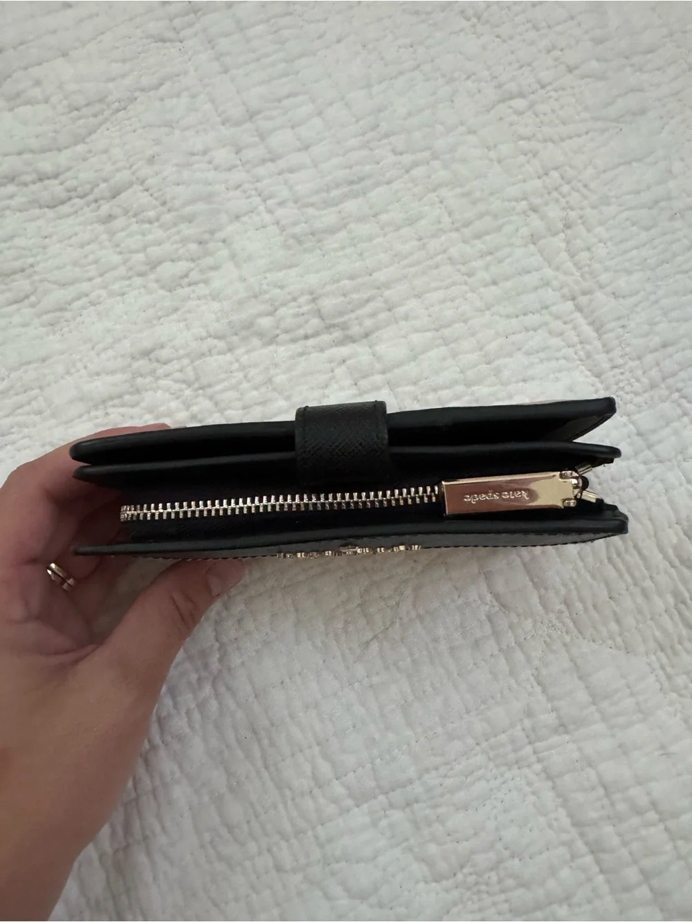 Kate Spade New York Staci Medium Compact Bifold Wallet Warm Beige